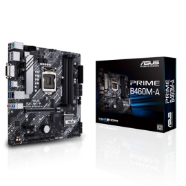 ASUS PRIME B460M-A mATX Motherboard Intel 10th Gen LGA1200 DDR4 2933MHz, 2xM.2, 6xSATA, DP, HDMI, DVI-D, LANGuard, Raid, Aura Sync Prime B460M-A