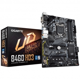 Gigabyte B460 HD3 ATX Motherboard 4xDDR4 10th Gen LGA1200 2xM.2 6xSATA RAID LAN (1000 Mbit/100 Mbit) HDMI DVI-D CrossFire 3xPCIE 6xUSB3.2 Ga-B460-Hd3