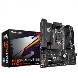 Gigabyte B460M AORUS PRO mATX Motherboard 4xDDR4 10th Gen LGA1200 2xM.2 6xSATA RAID LAN (1000 Mbit/100 Mbit) 3xPCIE HDMI DP DVI-D USB-C RGB Ga-B460M-Aorus-Pro