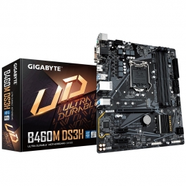 Gigabyte B460M DS3H mATX Motherboard 4xDDR4 10th Gen LGA1200 1xM.2 6xSATA LAN (1000 Mbit/100 Mbit) 2xPCIE 1xHDMI 1xDVI-D 6xUSB3.2 Ga-B460M-Ds3H