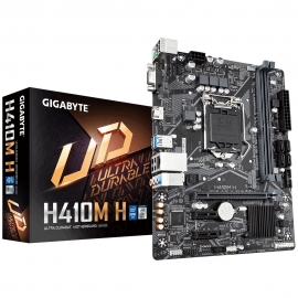 Gigabyte H410M H Micro ATX Motherboard 2xDDR4 10th Gen LGA1200 1xM.2 4xSATA LAN (1000 Mbit/100 Mbit) 1xHDMI 2xPCIE 4xUSB3.2 6xUSB2.0 Ga-H410M-H