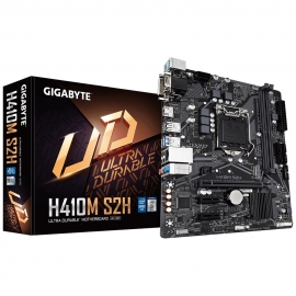Gigabyte H410M S2H Micro ATX Motherboard 2xDDR4 10th Gen LGA1200 1xM.2 4xSATA LAN (1000/100 Mbit) PCIE 1xHDMI 1xDVI-D Ga-H410M-S2H