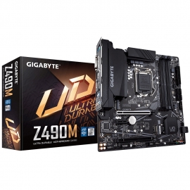 Gigabyte Z490M Intel Micro Atx Motherboard 4Xddr4 3Xpcie 1Xm.2 6Xsata Raid (1000 Mbit/ 100 Mbit) Lan 10Th Gen Lga1200 Crossfire Rgb 1Xdp 1Xhdmi Dvi-D Ga-Z490M