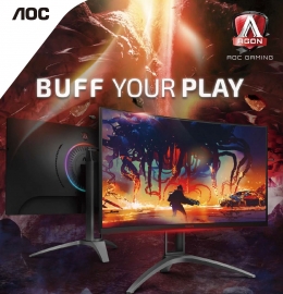 Aoc Agon 31.5" 2560X1440 Qhd Va 1Ms 144Hz 550Nits Curved 1500R Free-Sync 2 Hdr 400 Usb 3.2 Gen1Ã