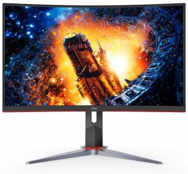 Aoc 31.5" Curved 1Ms 165Hz Full Hd Freesync Ultra Narrow Border Gaming Monitor - Dp X 1 Hdmi X 2 Vga X1. Vesa100Mm Low Blue C32G2E