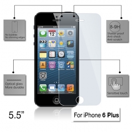 Tempered Glass Screen Protector For 5.5 Inch Apple Iphone 6 Plus Mobacc4479ip6plustem