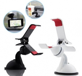 V7 Universal Smart Mobile Phone Car Holder Black, Clip Design, Shockproof, 360 Degree Rotation