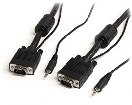 Startech 5m Coax High Resolution Monitor Vga Video Cable With Audio Hd15 M/m - Vga Extension