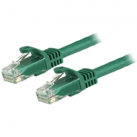 Startech Cable - Green Cat6 Patch Cord 7.5m CAT6 Ethernet Cable - Green CAT 6 Gigabit Ethernet Wire -650MHz 100W PoE++ RJ45 UTP Category 6 Network/Patch Cord Snagless w/Strain Relief Fluke Tested UL/TIA Certified N6Patc750Cmbl