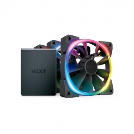 Nzxt 120mm Aer Rgb 2 Pwm 1500rpm Fan 3 Pack With Hue 2 Lighting Controller Nzt-hf-2812c-t1