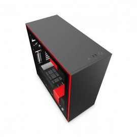 NZXT Matte Black & Red H710 Mid Tower Chassis Nzt-Ca-H710B-Br