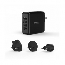 Orico Black Dsp-4u 4 Port Usb International Travel Wall Charger Orc-dsp-4u-us-bk-pro