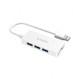 Orico White Hs4u-u3 4 Port Usb3 Rectangle Hub Orc-hs4u-u3-wh