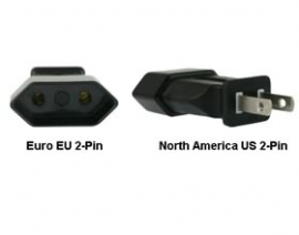 Euro Eu To Us 2-pin Power Plug Adapter