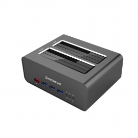 Simplecom Sd352 Usb 3.0 To Dual Sata Aluminium Docking Station With 3-Port Hub And 1 Port 2.1A
