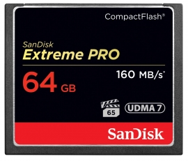 Sandisk Extremepro, Cf, 64gb, 160mb/150mb/s, Udma 7 + Vpg-65 Support Sdcfxps-064g-x46