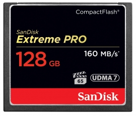 Sandisk Extremepro, Cf, 128gb, 160mb/150mb/s, Udma 7 Vpg 65 Support Sdcfxps-128g-x46