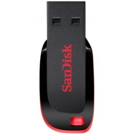 Sandisk Cruzer Blade Usb Flash Drive Cz50 64gb Usb2.0 Black With Red Accent Compact Design 5y Sdcz50-064g-b35