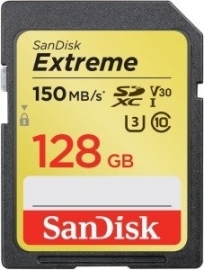 Sandisk Extreme Sdxc Sdxv5 128Gb V30 U3 C10 Uhs-I 150Mb/ S R 70Mb/ S W 4X6 Lifetime Limited Sdsdxv5-128G-Gncin