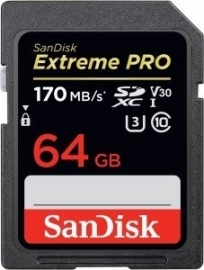 Sandisk Extreme Pro Sdxc Sdxxy 64Gb V30 U3 C10 Uhs-I 170Mb/ S R 90Mb/ S W 4X6 Lifetime Limited Sdsdxxy-064G-Gn4In