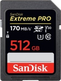 Sandisk Extreme Pro Sdxc Sdxxy 512Gb V30 U3 C10 Uhs-I 170Mb/ S R 90Mb/ S W 4X6 Lifetime Limited Sdsdxxy-512G-Gn4In