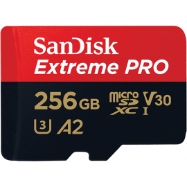 Sandisk Extremepro Microsdxc V30 U3 C10 A2 Uhs-I 170Mb/ S R 90Mb/ Sw 4X6 Sdadaptor Lifetimelimited Sdsqxcz-256G-Gn6Ma