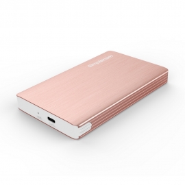 Simplecom Se220 Aluminium Tool-free 2.5" Sata Hdd/ Ssd To Usb 3.1 Type C Enclosure Rose Gold Se220-rg