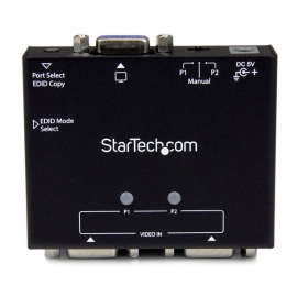 Startech 2-port Vga Auto Switch Box With Priority Switching And Edidcopy - 2x1 Dual Port Monitor Vga Switch 1920x1200 St122vga