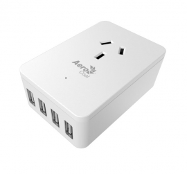 AeroCool Power Board With Single Ac Outlet And 4X Usb Charging Ports (ACAS-ST1A4U2.21)