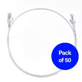 4C 0.5M Cat 6 Ultra Thin Lszh Pack Of 50 Ethernet Network Cable. White (004.004.3002.50PACK)