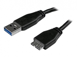 Startech 15cm 6in Short Slim Superspeed Usb 3.0 A To Micro B Cable M/m - Thin Usb 3.0 Micro B Cable