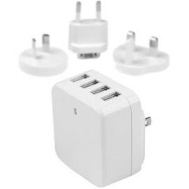 Startech 4-port Usb Wall Charger - International Travel - 34w/6.8a - White Usb4pacwh