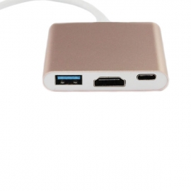 Generic Usb Type C To Usb3.0 Af+hdmi 2.0 +type C Adapteraluminium Shell Usbaustypecapt