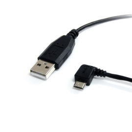 Startech 1 Ft / 30cm Micro Usb Cable - A To Left Angle Micro B - Usb Type A - 90 Degree Micro-usb Type