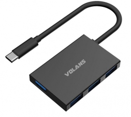 Volans Slim Aluminium Usb Type-C Usb-C To 4-Port Usb3.0 Hub (Hb04-C) Vl-Hb04S-C