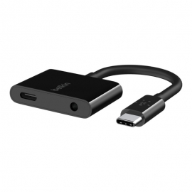 Belkin RockStar™ 3.5mm Audio + USB-C™ Charge Adapter (F7U080Btblk)