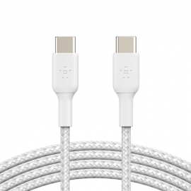 Belkin 1M Usb-C To Usb-C Charge/Sync Cable Braided Boost Charge White (Cab004Bt1Mwh)