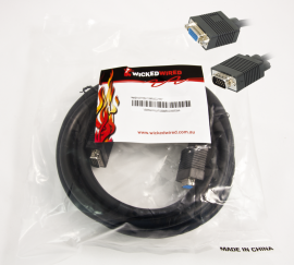 Wicked Wired 10m Hd15 15pin Male Vga To Hd15 15pin Female Vga Video Cable Ww-av-hd15mfcore10m