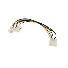 Wicked Wired 30cm Male 4pin Molex To Female 4pin Molex & 4pin P4 Power Adapter Cable Ww-p-pcatxp430cm